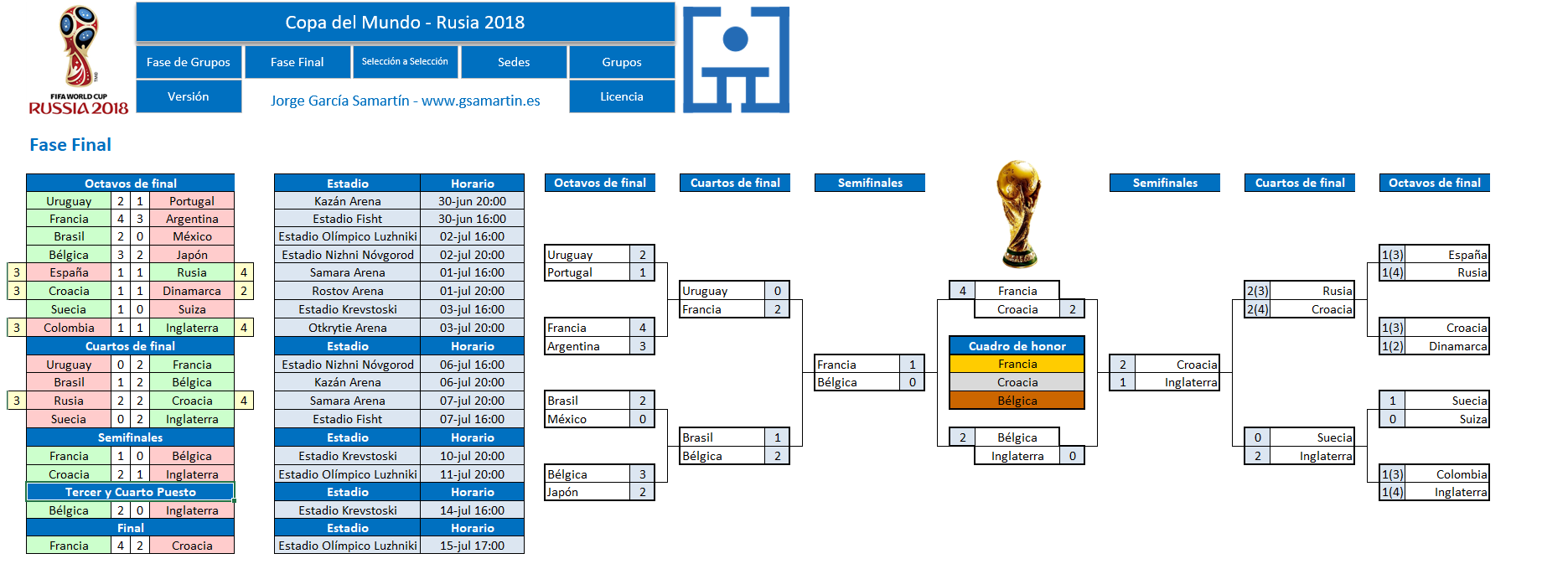 Hoja del Mundial 2018